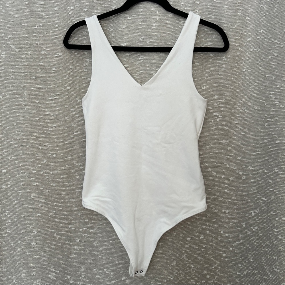Abercrombie & Fitch Cream V-Neck Bodysuit